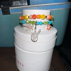 Colorful Beaded Bracelet Set with Charms
